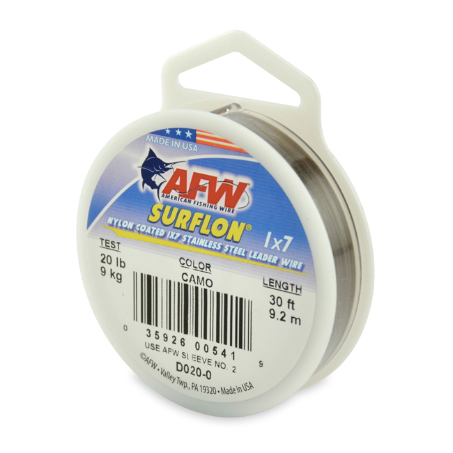 AFW Surflon Camo Nylon Coated 1x7 Wire 